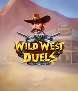  Step into the rugged world of "Wild West Duels" by Pragmatic Play, featuring a tough gunslinger ready for a showdown. The image shows a stern cowboy with crossed pistols, framed by a desert backdrop. His focused expression and detailed attire highlight the theme of the Old West. The game's title is clearly displayed in a rustic font, enhancing the adventurous theme. 