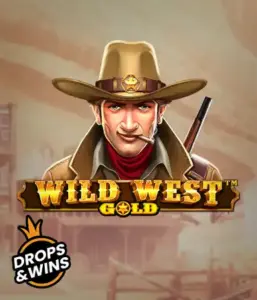  Meet the daring sheriff of "Wild West Gold," a captivating slot game by Pragmatic Play. The image shows a determined sheriff with a golden star badge, framed by a dusty Old West town backdrop. The game's title is prominently displayed in a classic font, complementing the theme of adventure and law enforcement in the wild frontier. 