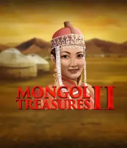 Step into the rich heritage of Mongolia with the Mongol Treasures 2 game by Endorphina, featuring a stunning Mongolian woman adorned in traditional attire against a sunset-lit Mongolian steppe backdrop. This image portrays the essence of Mongolian culture, offering a unique cultural journey. 